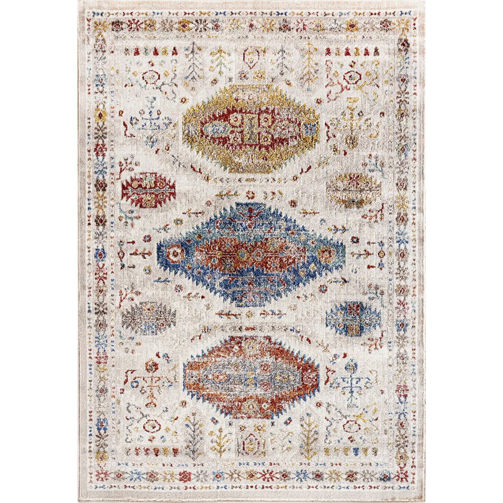 Dynamic Rugs 6804-999 Falcon 3.11 Ft. X 5.3 Ft. Rectangle Rug in Ivory/Grey/Blue/Red/Gold